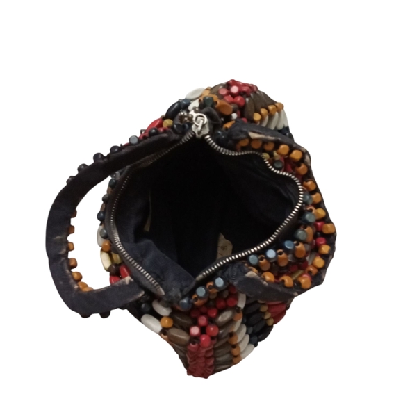 Vintae Multi Color Beaded Handbag - Picture 3 of 4